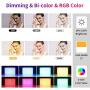GVM RGB Video Light with APP Control, 360 ° Full Color Led Camera Light CRI97 + Dimmable 3200K-5600K Rechargable Led Video Light Panel for YouTube DSLR Camera Camcorder Photo Lighting, LCD Display