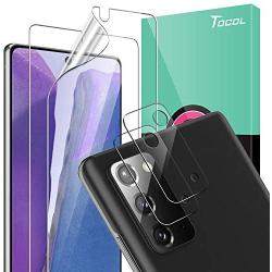 [4 Pack] TOCOL for Samsung Galaxy Note 20 [2 Pack] TPU Screen Protector and [2 Pack] Tempered Glass Camera Lens Protector HD Clear Bubble Free Case Friendly