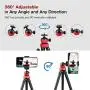 YAKAON Phone Tripod, Flexible Cell Phone Stand Portable Adjustable Holder with Wireless Remote and Universal Clip 360°Ball Joint Compatible with iPhone/Android/DSLR/GoPro Camera YAKAON Phone Tripod, Flexible Cell Phone Stand Portable Adjustable Holder with Wireless Remote and Universal Clip 360°Ball Joint Compatible with iPhone/Android/DSLR/GoPro Camera