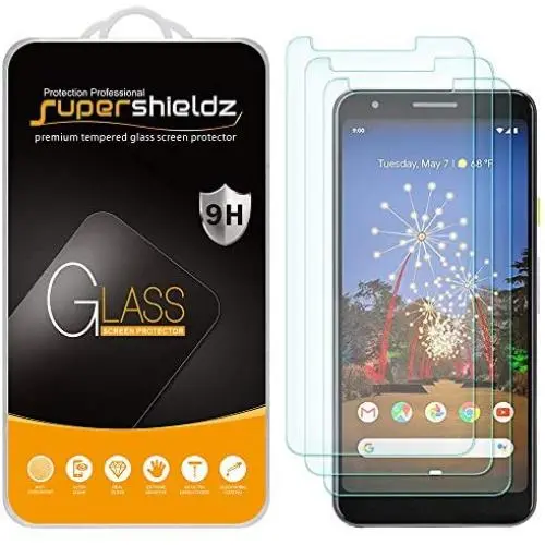 (3 Pack) Supershieldz for Google (Pixel 3a XL) Tempered Glass Screen Protector, 0.33mm, Anti Scratch, Bubble Free (3 Pack) Supershieldz for Google (Pixel 3a XL) Tempered Glass Screen Protector, 0.33mm, Anti Scratch, Bubble Free