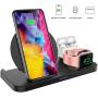 KKM Wireless Charger, 3 in1 Fast Wireless Charging Station, 10W Qi-Certified Charger Stand for iPhone SE 2020, Apple Watch, AirPods/Pro, Samsung Galaxy Note 20/Note 20 Ultra, LG, Google Pixel, OnePlus