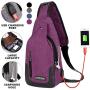 Peicees Travel Gym Bike Sling Bag Shoulder Backpack Daypack w/USB Charging Port