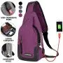 Peicees Travel Gym Bike Sling Bag Shoulder Backpack Daypack w/USB Charging Port Peicees Travel Gym Bike Sling Bag Shoulder Backpack Daypack w/USB Charging Port