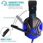 Gaming Headset with Mic, LED Light for Laptop Computer, Cellphone, PS4 so on, DLAND 3.5mm Wired Noise Isolation - Volume Control