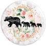 Mama Bear Three Cubs Blush Pink Watercolor Floral PopSockets Grip and Stand for Phones and Tablets