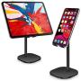 Almiao Cell Phone Stand, Angle Adjustable Phone Holder Cradle for Desk, Stable Aluminum Metal Desktop Charging Dock Universal Tablet Stand Compatible with Mobile Phone/iPad/Kindle/Tablets (Black)