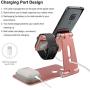 Cell Phone Stand and Watch Stand,Universal Desktop Stand Holder, Compatible with for for IPad, iPhone 6s 7 8 X Plus, Nintendo Switch (Rose Gold)