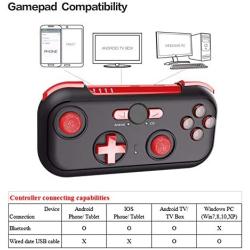 CAPTIANKN Mobile Phone Wireless Bluetooth Gamepad, Mini Portable Storage Handle, Support Android/iOS/Win 7/8/10 System