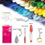 Premium Embroidery Thread for Friendship Bracelet String - 60 Colors Coded as DMC Embroidery Floss - Cross Stitch, Any Thread or String Craft - Best Bracelets Making Kit Gift for Girls with Extras