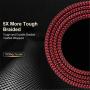 UGI Magnetic Charger Cable 3 in 1 Charging Cable Nylon Braided LED Lighting Cord Compatible with Android,Micro USB,Type C/USB C,i- OS Smartphone Devices (6.6ft L-Shape+3.3ft/6.6ft Straight,3 Pack)