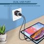 USB Wall Charger, Charger Adapter, Ailkin 3-Pack 2.1Amp Dual Port Quick Charger Plug Cube Replacement for Phone X/7/6S/6S Plus/6 Plus/6/5S, Samsung Galaxy S7/S6/S5 Edge, LG, HTC, Huawei, Moto, Kindle