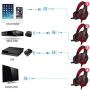 Gaming Headset with Mic and LED Light for Laptop Computer, Cellphone, PS4 and Son on, DLAND 3.5mm Wired Noise Isolation Gaming Headphones - Volume Control.(Black and Red)