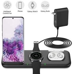 Yootech 3 in 1 Fast Wireless Charger, 22.5W Max Wireless Charger with Adapter Compatible Galaxy Watch 42mm/46mm/Active2/1,Gear S3/S2/Sport&Galaxy Buds,Galaxy S20/S10/S9/S8/Note10[Not for Apple Watch]