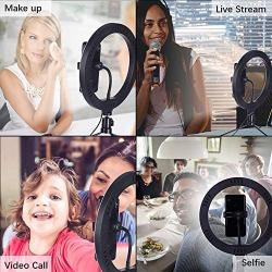 Selfie Ring Light with Tripod Stand & Cell Phone Holder, Eroboo 10.2 Mini Led Camera Ring Light for Live Stream/Youtute/TikTok/Photography, 3 Light Modes & 10 Brightness Levels