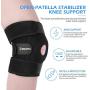 DISUPPO Knee Brace for Women Men, Knee Support Open-Patella Stabilizer Anti Slip with Spring Breathable for Running Crossfit Weight Lifting Football Basketball