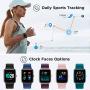 LETSCOM Smart Watch Fitness Tracker Heart Rate Monitor Step Calorie Counter Sleep Monitor Music Control IP68 Water Resistant 1.3" Color Touch Screen Activity Tracking Pedometer for Women Men
