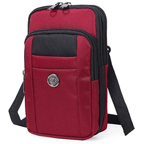 Sentient Wolf Water-Resistant Oxford Fabric Multifunction Phone Bag One Shoulder Phone Waist Bag Diagonal Cross Bag Smart Phone Case Outdoor Bag