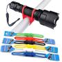 Flashlight Bike Mount Silicone Strap Rubber Tie Down Straps Bicycle Silicone Band Flashlight Helmet Light Mount Phone Strap Tie Ribbon Mount Holder Torch Light Water Bottle Holder 5 Pack Random Color