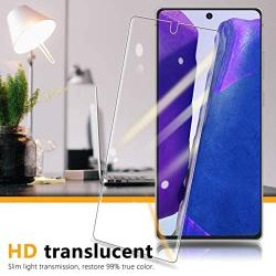 [3 Pack] UniqueMe Screen Protector for Samsung Galaxy Note 20 Tempered Glass,[Ultrasonic Fingerprint Compatible] [Case Friendly]9H Hardness [Alignment Frame Easy Installation] High Definition Bubble Free