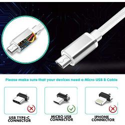 Micro USB Cable 10FT Android Charger Cable 3 Pack Extra Long Nylon Braided Cord Compatible for Samsung Galaxy S7 Edge S6 S5 J7 J3 Prime/Star/Sky LG G3 G4 K30 K40 PS4 Xbox Tablet White