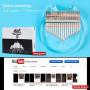 Kalimba 17 Keys, AKLOT Transparent Acrylic Thumb Piano Note Carved Starter Finger Piano with Kalimba Case Tune Hammer Study Booklet Stickers