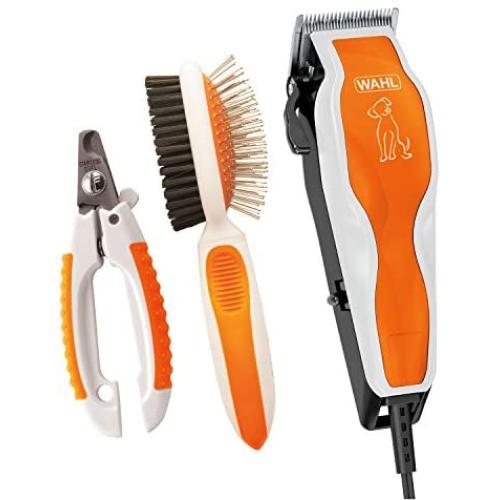 WAHL Groom Pro Pet Clipper Combo Kit for Thick, Heavy Coats with Nail Clippers & Double Sided Pin Bristle Brush - Model 9308-100