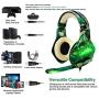 ShinePick 3.5mm PS4 Gaming Headset Wired Bass Stereo Noise Isolation Gaming Headphone with Mic and LED Lights for Xbox one, Playstation 4, Laptop, PC(Camo)