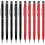 Stylus Pens for Touch Screens,UROPHYLLA 10pcs Universal 2 in 1 Capacitive Stylus Ballpoint Pen for iPad,iPhone,Samsung,HTC,Kindle,Tablet,All Capacitive Touch Screen Device -Black+Red