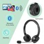 Bluetooth Headphones with Microphone LUXMO Wireless Bluetooth Headset [Noise Cancelling & Listen to Music] with Mic Car Phone Headset for iPhone Android Cellphone Office Call Center Skype Truck Driver