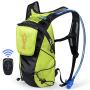 ECEEN LED Turn Signal Backpack Light Reflective Vest 18L Capacity Outdoor Sports Bag Flashing Warning Lamp Security Pack with 1L Bladder Bag & Wireless Remote Control for Safety Cycling