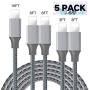 iPhone Charger,Live2Pedal Lightning Cable 3/3/6/6/10FT 5Pack Nylon Braided USB Charging Cable High Speed Data Sync Transfer Cord Compatible with iPhone 11/11 Pro Max/XS MAX/XR/XS/X/8/7/Plus/6S/iPad