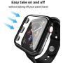 Smiling Case for Apple Watch Series 3 & Series 2 38mm with Buit in Tempered Glass Screen Protector- All Around Hard PC Protective Case High Definition Clear Ultra-Thin Cover (Black, 38mm)