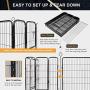 SUNCOO Dog Pen, 8/16 Panels 24/32/40 in Heavy Duty Folding Large Metal Dog Fence, Cat Puppy Pet Exercise Playpen, Indoor Outdoor Anti-Rust Pet Crate Cage Barrier Kennels