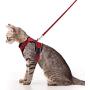 rabbitgoo Cat Harness and Leash for Walking, Escape Proof Soft Adjustable Vest Harnesses for Medium Large Cats, Easy Control Breathable Pet Safety Jacket with Reflective Strips & 1 Metal Leash Ring