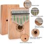 TIMESETL Kalimba 17 Keys Thumb Piano with Tune Hammer and Study Instruction, Solid Mahogany Wood Body Finger Piano Kalimba, Gift for Kids Adult Beginners Professional