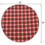 KOOLTAIL Washable Pee Pads for Dogs - Round Plaid Puppy Potty Pad for Dog Playpen, Reusable Whelping Training Pads Red