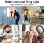 Selfie Ring Light with Tripod Stand and Phone Holder Circle LED Lights for Photo Photography Vlogging Video Make Up Live Steaming