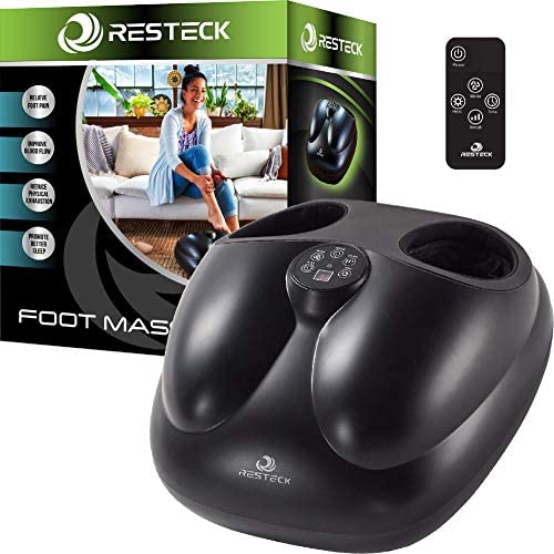 RESTECK™ Shiatsu Foot Massager Machine with Heat {Remote Control} Deep Kneading Massage Therapy, Air Compression, Relieve Foot Pain from Plantar Fasciitis, Neuropathy & Chronic Nerve Pain
