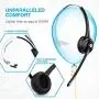 Bluetooth Headset with Microphone, Wireless Headset, Bluetooth Headphones with Mic, Portable Phone Headset, Headsets Suitable for VOIP, Skype, Call Centers, Offices, Truckers/Truck Drivers - Vont