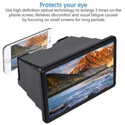Mobile Phone Screen Magnifier, Universal 12 Inch Mobile Phone 3D Retractable Amplifier Screen Magnifier, Retractable High Definition Screen Amplifier Enlarged Expander(Black)