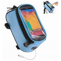 Roswheel Bicycle Bags Bike Bag Bicycle Front Tube Frame Cycling Packages Touch Screen Mobile Phone Bags Professional Bicycle Accessories (Blue S)