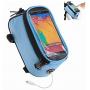 Roswheel Bicycle Bags Bike Bag Bicycle Front Tube Frame Cycling Packages Touch Screen Mobile Phone Bags Professional Bicycle Accessories (Blue S)