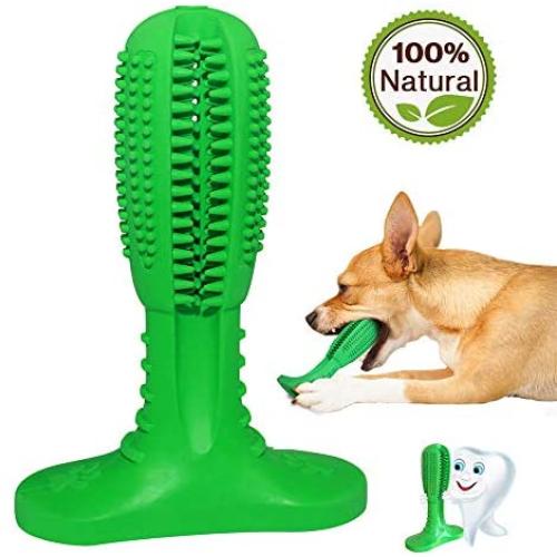 ELLIARY Dog Toothbrush Dog Teeth Cleaning Toys Natural Rubber Bite Resistant Chew Toys for Large & Medium Dogs Pets