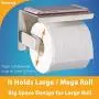 Toilet Paper Holder with Shelf, Self Adhesive Toilet Paper Roll Holder, Fits Mega Roll, Stainless Steel Tissue Roll Dispenser Storage Wall Mounted No Drilling (Brushed Nickel) Toilet Paper Holder with Shelf, Self Adhesive Toilet Paper Roll Holder, Fits Mega Roll, Stainless Steel Tissue Roll Dispenser Storage Wall Mounted No Drilling (Brushed Nickel)