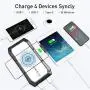 Solar Charger, 20000mAh Wireless Portable Solar Power Bank Panel Charger with 44 LEDs Outputs External Backup Battery Huge Capacity Phone Charger for Camping Outdoor for iOS Android