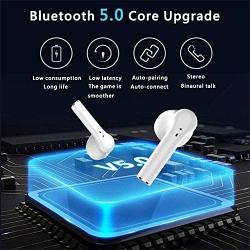 Wireless Earbuds Bluetooth 5.0 Headset with 24H Charging Case, Built in Mic Noise Cancelling Stereo Headphone in-Ear Earbuds IPX5 Waterproof Earpods with Deep Bass for iPhone Airpods/Android