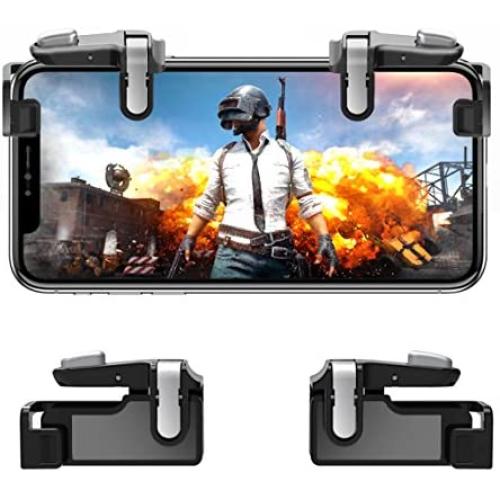 Mobile Game Controller【Upgraded Version】- PUBG/Knives Out Mobile Controller,Hill & Wood Sensitive Shoot and Aim Triggers for L1R1 Mobile Game Trigger Joystick for Android/iOS.