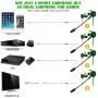 Wired Gaming Earphone with Adjustable Mic for PS4, Laptop Computer, Cellphone, maxin E-Sport Earburds with Portable Earphone Bags, Snug Soft Design, Inline Controls for Hands-Free Calling (Green)