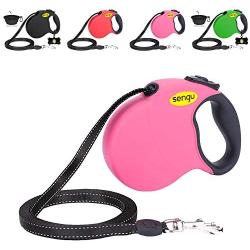 Retractable Dog Leash 16ft, Strong Durable Walking Leash Large Medium Small Dogs 110lbs, Comfortable Anti-Slip Handle Reflective Ribbon Cord One Hand Operation YujueShop