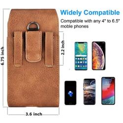Takfox Phone Holster for Samsung Galaxy S20 S10 S10e S9 S8 S7 Edge,Note 10 Note 9 Note 8,A10e A20 A30 A50, J7 J3 Cell Phone Belt Clip Holster Premium Leather Carrying Phone Pouch w Card Holder,Brown
